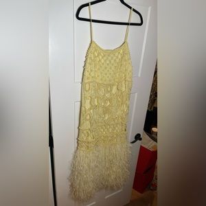 COPY - Yellow ASOS Wedding Guest dress with Feathers